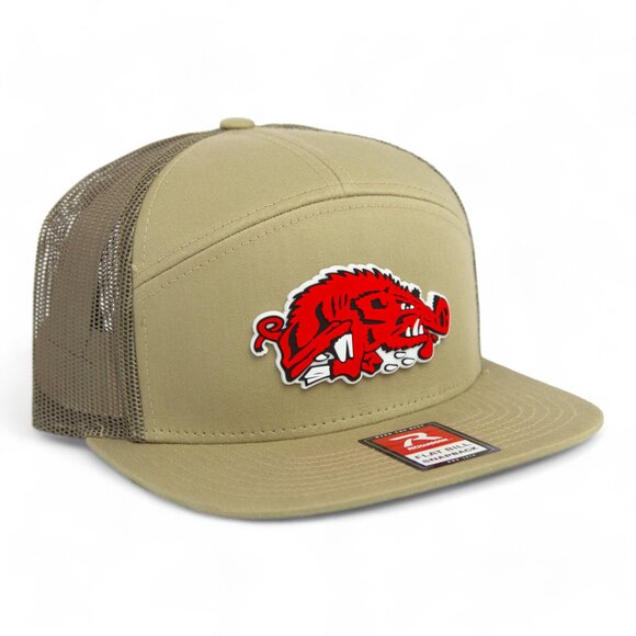 Arkansas Razorbacks Slobbering Hog 3D Snapback Seven-Panel Trucker Hat - Picture 2 of 3